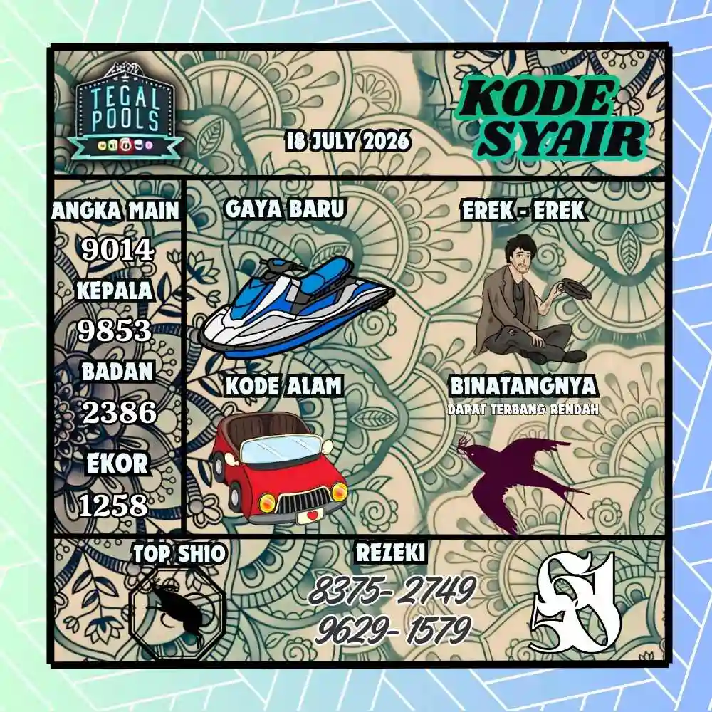 Kode Syair Tegal Pools Juli 2026
