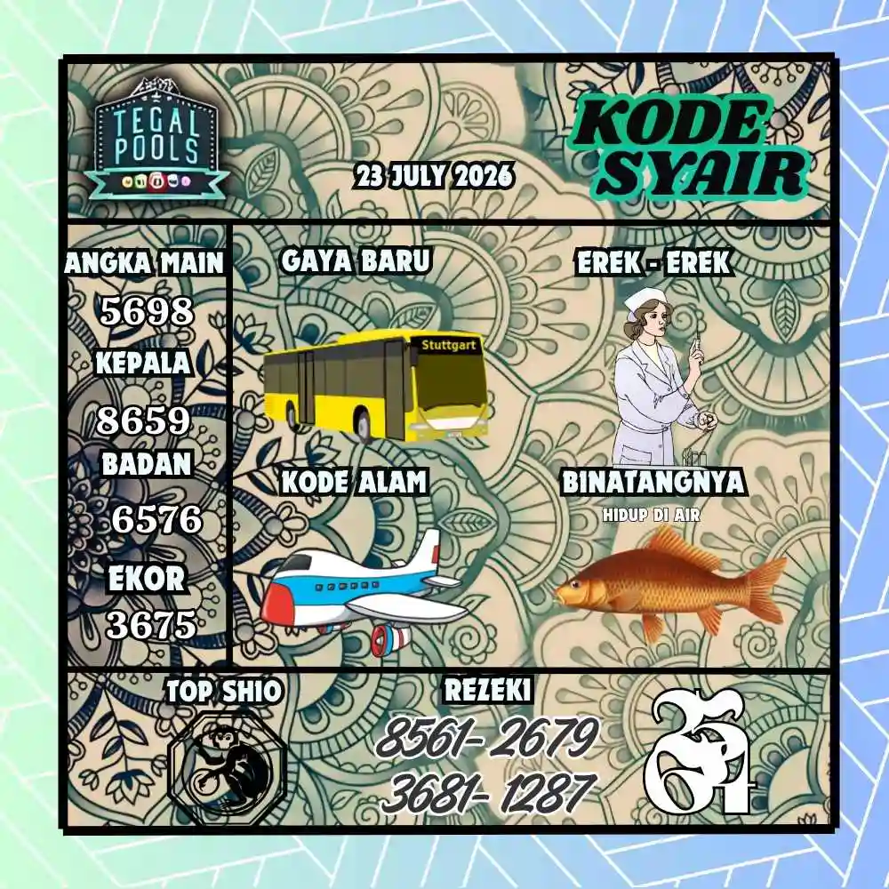 Kode Syair Tegal Pools Juli 2026
